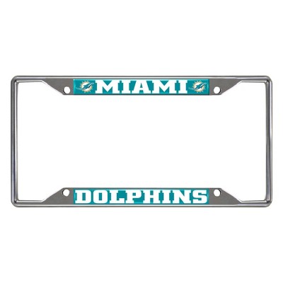 NFL Miami Dolphins Stainless Steel License Plate Frame