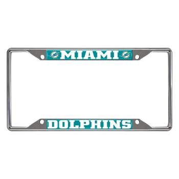 NFL Miami Dolphins Stainless Steel License Plate Frame