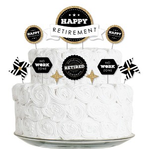 Big Dot of Happiness Happy Retirement - Retirement Party Cake Decorating Kit - Happy Retirement Cake Topper Set - 11 Pieces - 1 of 4