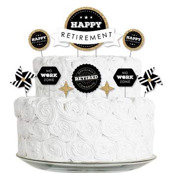 Big Dot of Happiness Happy Retirement - Retirement Party Cake Decorating Kit - Happy Retirement Cake Topper Set - 11 Pieces