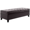 HOMCOM Large 51" Tufted Faux Leather Ottoman Storage Bench for Living Room, Entryway, or Bedroom - 4 of 4