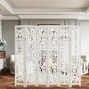 PexFix Room Divider Folding Screen Room Divider with Carved Floral Pattern for Home Office Garden Bedroom Paulownia Wood - 4 of 4