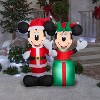 Gemmy 4 ft Airblown® Blowup Inflatable Santa Mickey & Minnie with Built in Lights Outdoor Decoration - Multicolored - 3 of 3