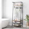 Whizmax Coat Rack Shoe Bench with 5/10 Hooks, Hall Trees Entryway Bench with Storage for Entryway, Living Room, Bedroom, Brown - 4 of 4
