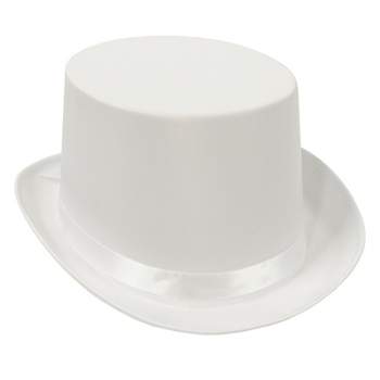 Beistle Satin Sleek Top Hat One Size White 60839-W