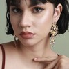 SOHI Women's Metallic Flora Drop Earrings - 3 of 4