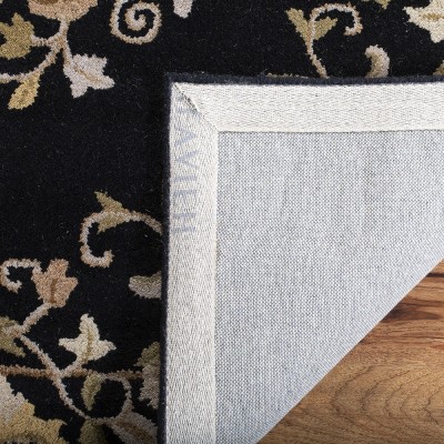 Black and Gold 4' x 6' Hand-Tufted Wool Area Rug