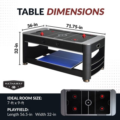 Triple Threat 6-ft 3-in-1 Multi Game Table with Billiards, Air Hockey, and Table Tennis