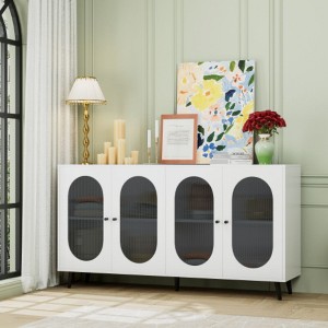 Modern Accent Sideboard Cabinet with Acrylic Doors, Freestanding Storage Cupboard Console Table for Kitchen Dining Living Room Hallway Office - 1 of 4
