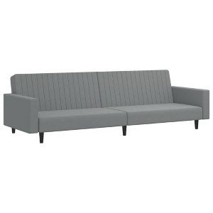 vidaXL Sofa Bed Light grey Velvet (100% polyester), wood, plastic Large - 1 of 4