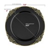 Smarty Had A Party Black w/ Gold Fancy Round Plastic Dinnerware Set - 120 Sets - 3 of 4