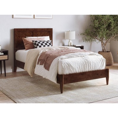 AFI Furnishings Berkshire Twin XL Solid Wood Low Profile Platform Bed in Walnut
