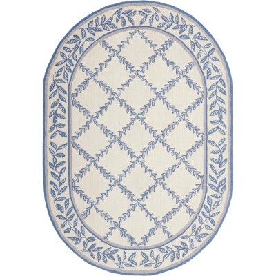 Chelsea Hk150a Hand Hooked Area Rug - Ivory/blue - 4' Round - Safavieh. :  Target
