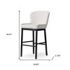 HomeRoots 31" White and Black Fabric and Solid Wood Bar Height Bar Chair - 3 of 4
