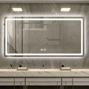 Vynxaria 55in. H Single Bathroom Vanity Mirror in Polished Crystal Bathroom Vanity Mirror for Bathroom Wall Smart Lighted - 1 of 4