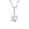 Steeltime 18" stainless steel simulated pear shape diamonds earrings/pendant set - 2 of 4
