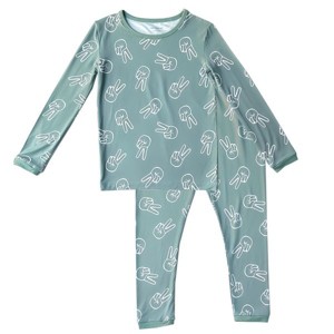 tiny knot co. Toddler Gender Neutral Buttery Soft Durable, Tagless Printed TENCEL Modal Pajama Set - 1 of 4