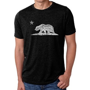 LA Pop Art Men's Premium Blend Word Art T-shirt - California Bear - 1 of 4