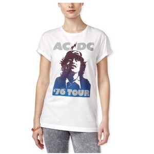 Hybrid Womens AC/DC '76 Tour Graphic T-Shirt, White, Large - 1 of 1
