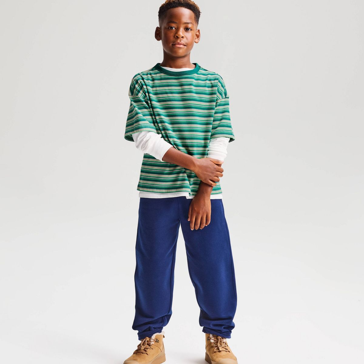 Boys' Short Sleeve 100% Cotton Striped Oversized Fit T-Shirt - Cat & Jack™ - thumbnail 7
