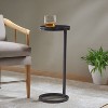 TiramisuBest Round Metal Accent Table with White  Marble Top,Antique Bronze - 2 of 4
