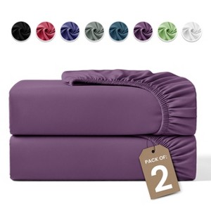 Microfiber Fitted Sheets Deep Pocket Up to 16-Inch , Ultra Soft , Easy Fit , Hypoallergenic Fitted Bed Sheets - Lux Decor Collection - 1 of 4