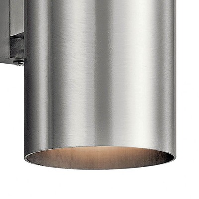 Brushed Aluminum 12" Modern Cylinder Wall Sconce