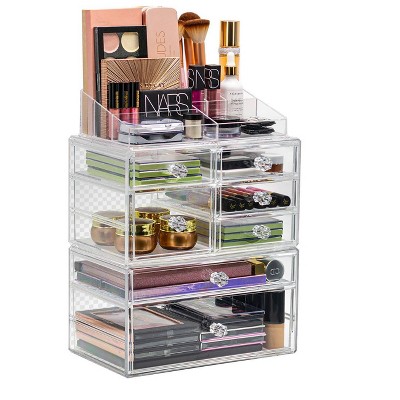 Sorbus Stackable and Interchangeable Makeup Organizer - Clear