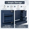 30" Bathroom Vanity with Ceramic Sink and One-Door Shelf, Water-Resistant Wood One Cabinet Vanities w/ 3 Drawers & Soft Close Door - 3 of 4