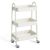 Skran 3 Tier Small Rolling Cart, Metal Utility Storage Organizer Kitchen Trolley Bathroom Laundry Room Bar Office Shelves - 4 of 4