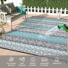 Reversible Outdoor Plastic Straw Rug - Waterproof Bohemian Area Mat for Patio, RV, Balcony, Camping, Easy Clean Picnic Mat - 3 of 4