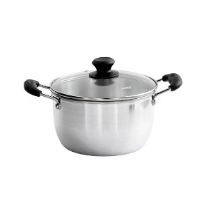 IMUSA 8qt Aluminum Pot with Glass Lid and Bakelite Handles: Medium Soup Pot, Stay-Cool Handle, Even-Heating - 1 of 4