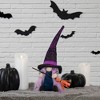 Northlight Gnome Witch with Broom and Pointy Hat Halloween Figure - 14" - Black and Purple - 2 of 4