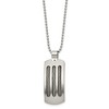 Black Bow Jewelry Stainless Steel Cable Inlay Convex Curved Dog Tag Necklace, 22 Inch - 2 of 4
