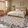 Floral Irregular Edge Carpet Indoor Non Slip Washable Boho Vintage Entry Rug Low Pile Throw Rugs for Entryway - 4 of 4