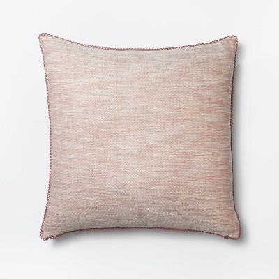 Chambray Square Throw Pillow with Lace Trim Mauve - Threshold™ designed with Studio McGee