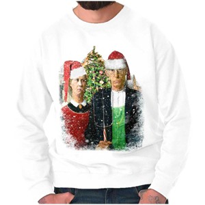 Christmas Gothic Art Xmas Couple Sweatshirt for Men or Women Brisco Brands - 1 of 4