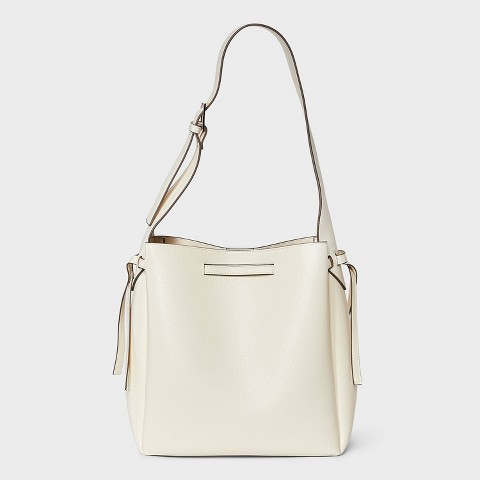 A New Day Drawstring Bucket Shoulder Bag - A New Day™ White