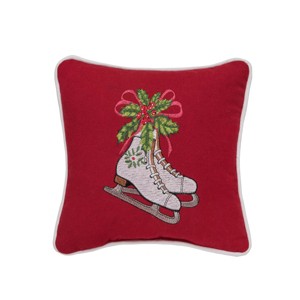 C&F Home 10" x 10" Skated and Holy Christmas Throw Pillow - 1 of 4