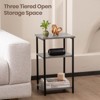 DOMETOUR 3 Tier End Table Side Table Open Storage Nightstand for Bedroom Living Room Office, Small Space Telephone Table Coffee Table - 2 of 4