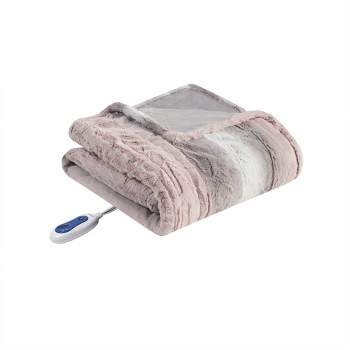 50"x70" Marselle Oversized Faux Fur Electric Heated Throw Blanket - Beautyrest