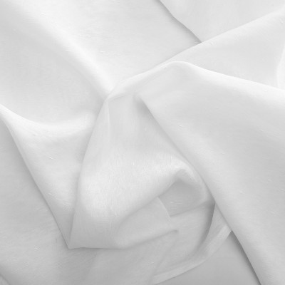 White Semi-Sheer Pleated Polyester Window Panel 55" x 84"