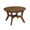 CAVINAS Coffee Tables for Living Room Round Coffee Table Farmhouse Circle Wood Center Table Tea Table with Walnut Top for Apartment - 2 of 4