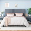 Velvet Bed Frame with Adjustable Tufted Headboard and Platform Base Box Spring Optional - 3 of 4