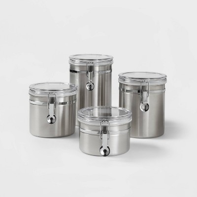 4pc Stainless Steel Food Storage Canister - Threshold™