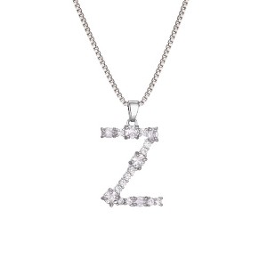 Adornia Silver Plated Mixed Stone Crystal Initial Necklace - 1 of 3