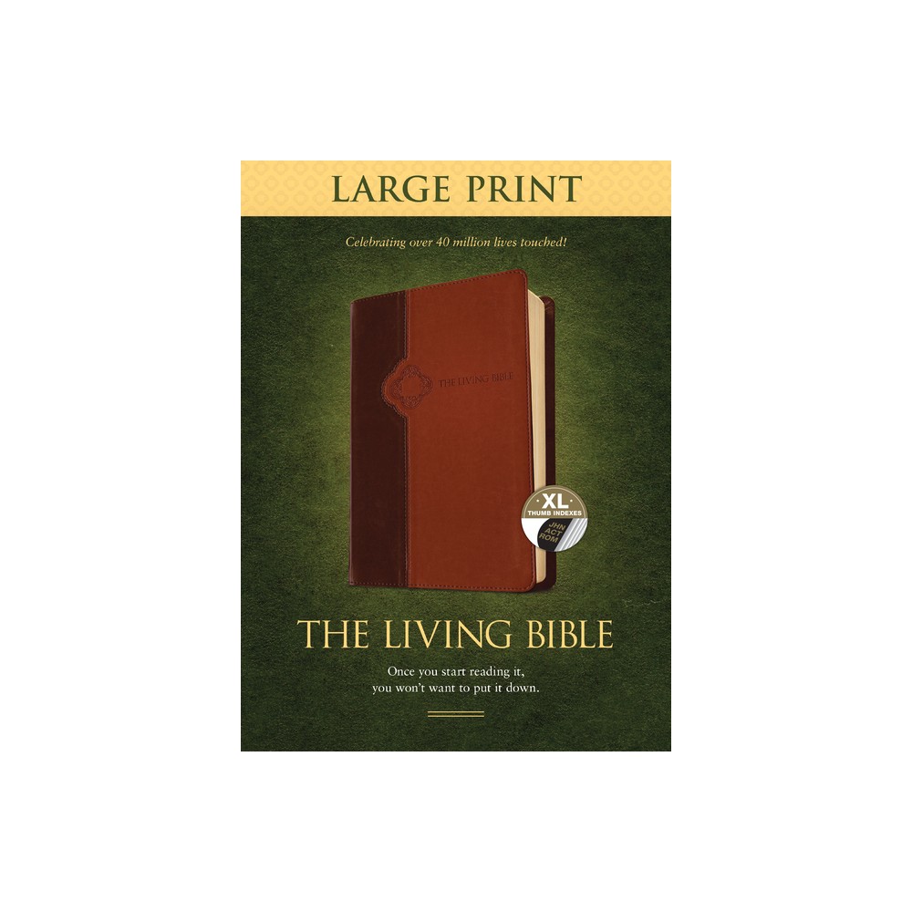 The Living Bible Large Print Edition, Tutone - (Leather Bound)