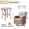 Gymojoy Outdoor Swivel Chairs with Side Table Glider Chairs Set of 3 - 2 of 4