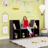 Infans 6 Cubby Kid Storage Cabinet Cushioned Bookcase Multi-Purpose Reading Shelf Brown - image 2 of 4