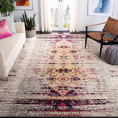 Ivory and Pink Hand-Knotted Boho-Chic Round Area Rug